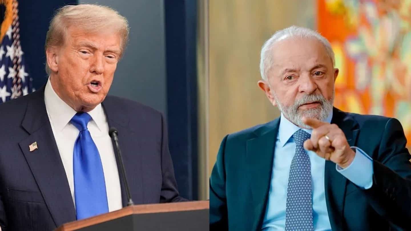 Montagem com os presidentes Donald Trump e Luiz Inácio Lula da Silva